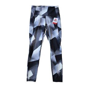 NWT Reebok Size S 7/8 High Rise Juniors Black and Gray Leggings Activewear